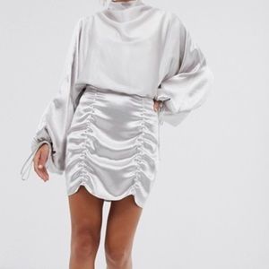 ASOS Silver Party Mini Skirt Dress